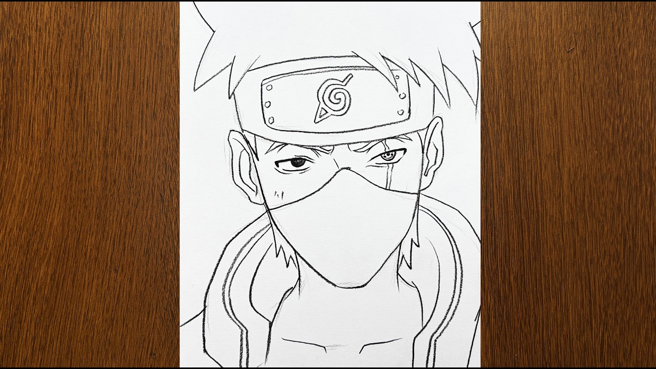 Tutorial anime drawing - How to draw kakashi - Step by step easy anime drawing