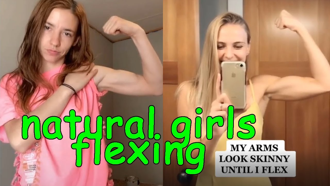 NATURAL GIRLS FLEXING THEIR BICEPS AND ARM WRESTLING