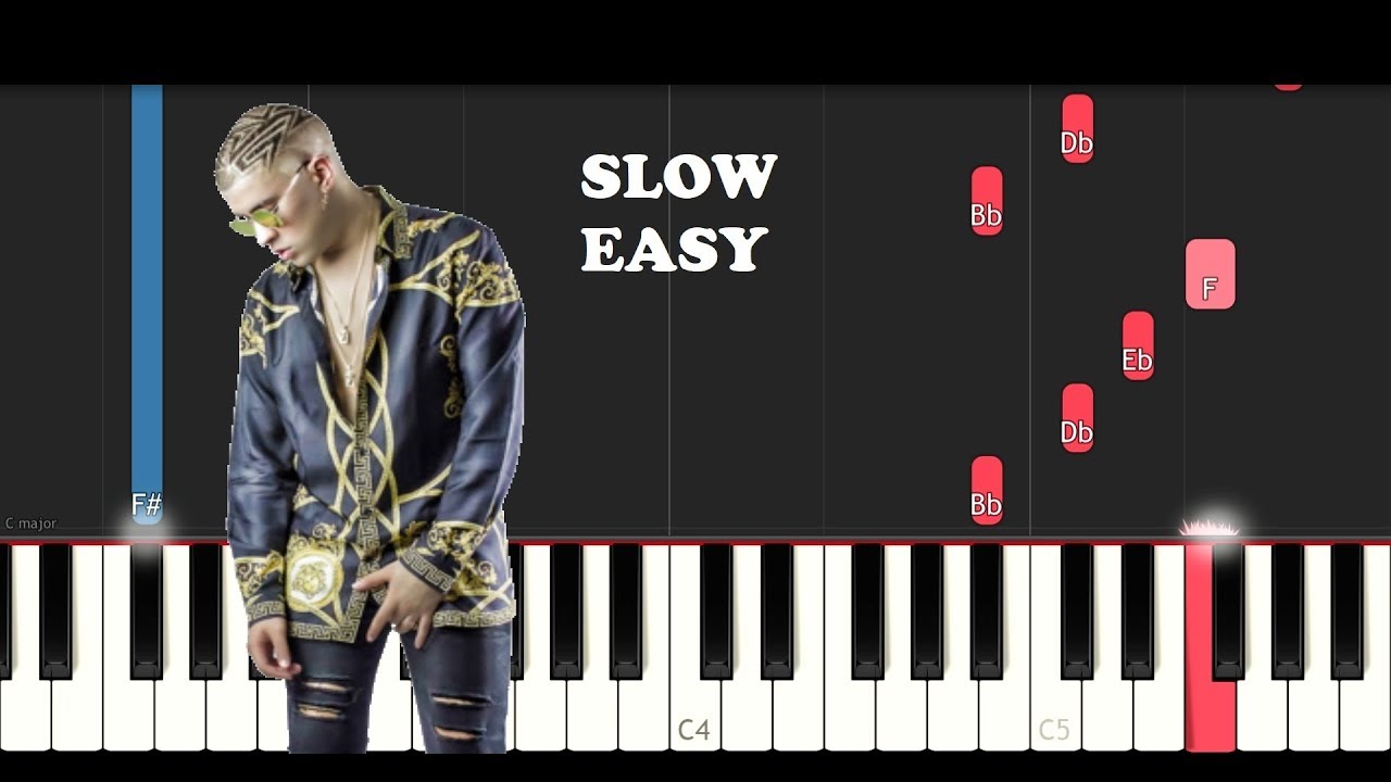 Bad Bunny - Dime Si Te Acuerdas (SLOW EASY PIANO TUTORIAL)