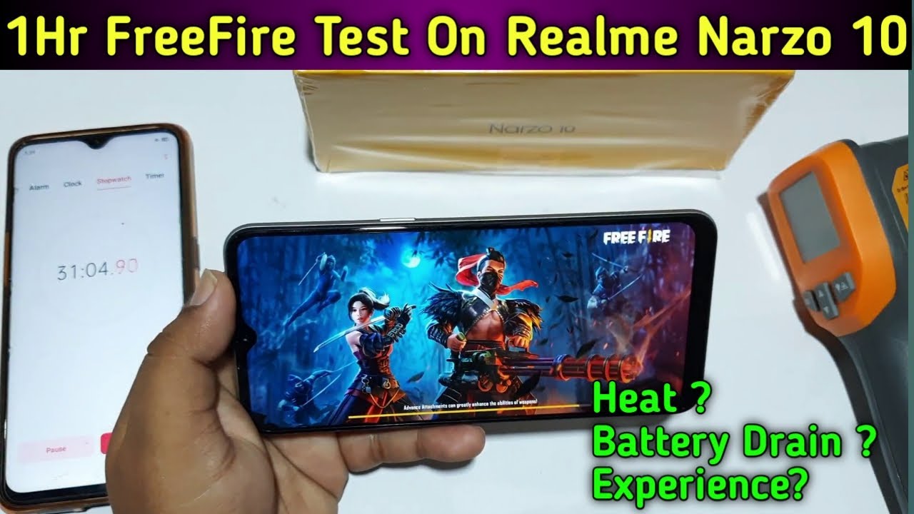 Realme Narzo 10 FreeFire Battery Drain Test | Realme Narzo 10 Free Fire GamePlay Test | Realme Narzo