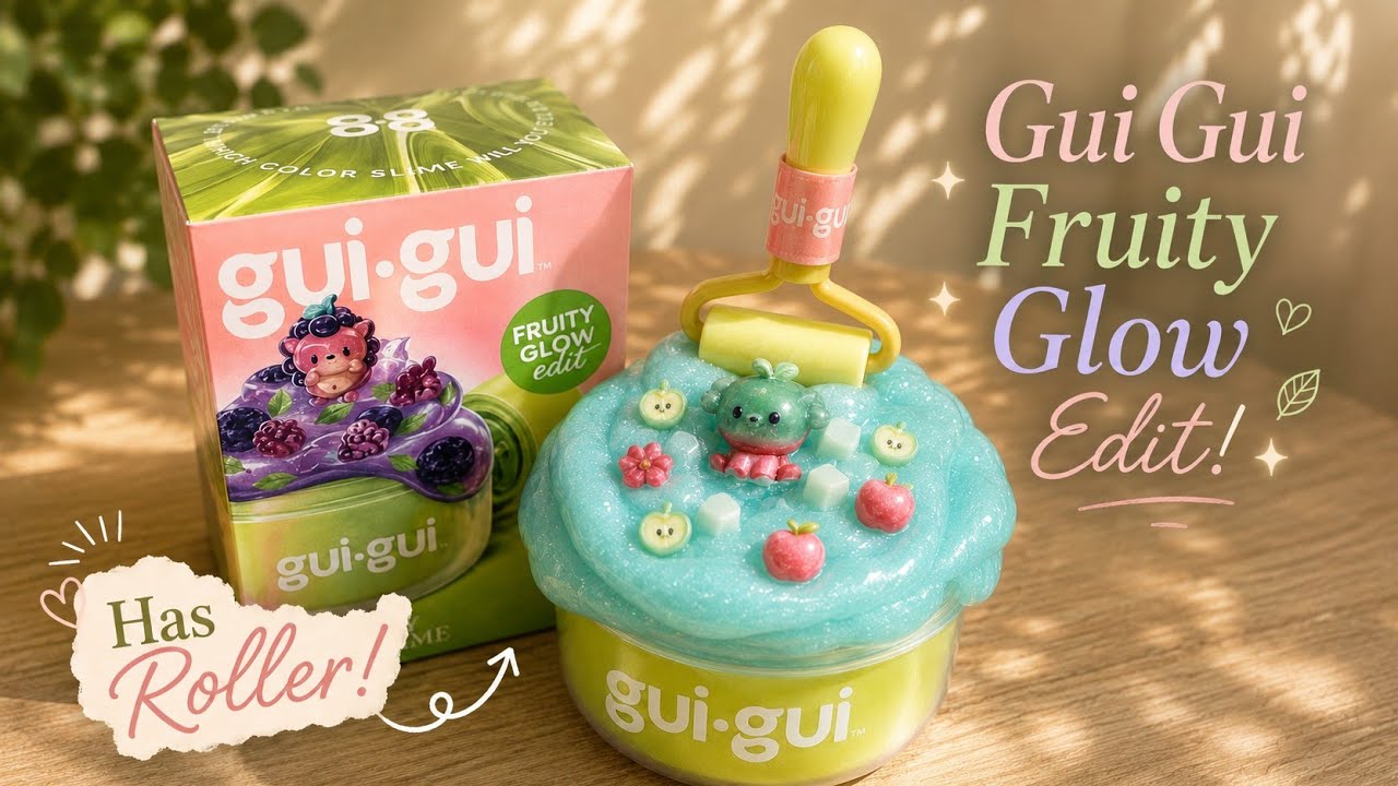 Gui Gui Fruity Glow Slime Unboxing ASMR: Overrated? 🍎 