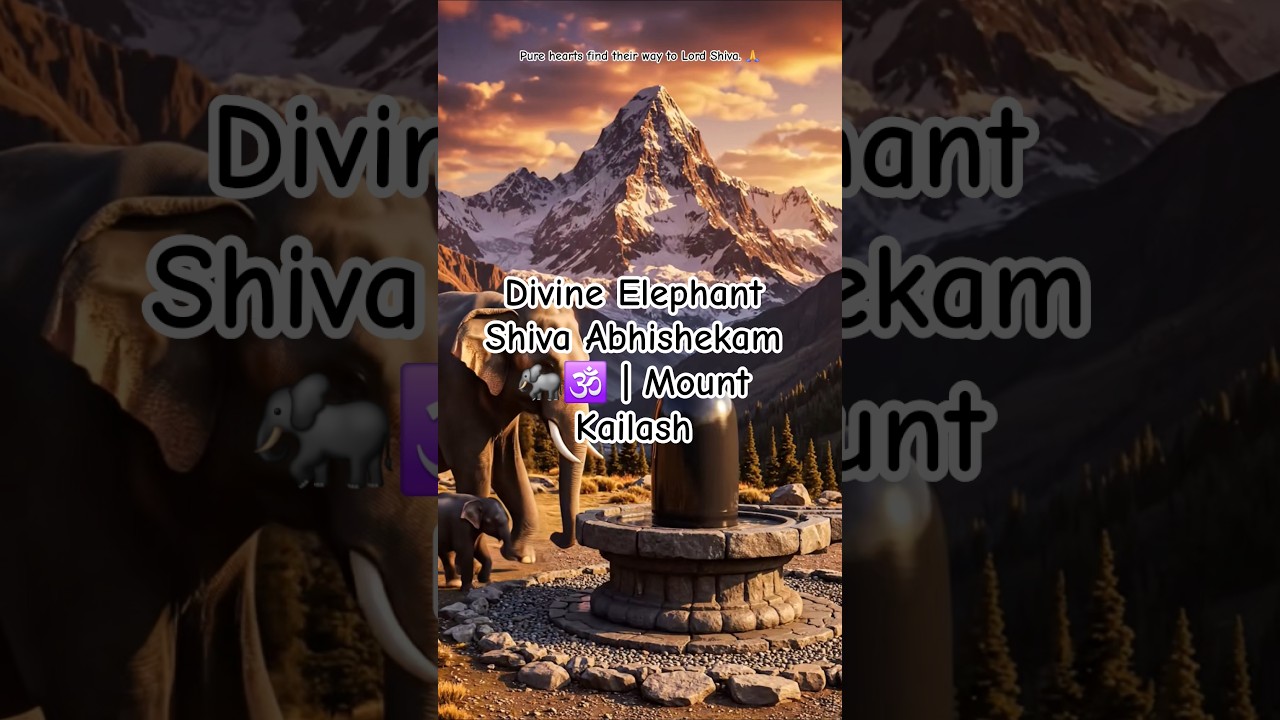 Divine Elephant Shiva Abhishekam 🐘🕉️ | Mount Kailash #shorts  #shiva #trending #tamilbakthi #tamil