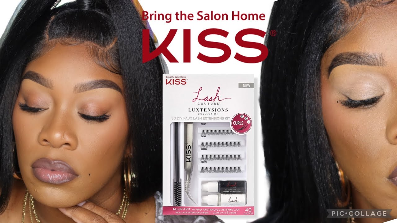 KISS EYELASH KIT REVIEW+TRY ON DIY AT HOME EYELASH EXTENSIONS  