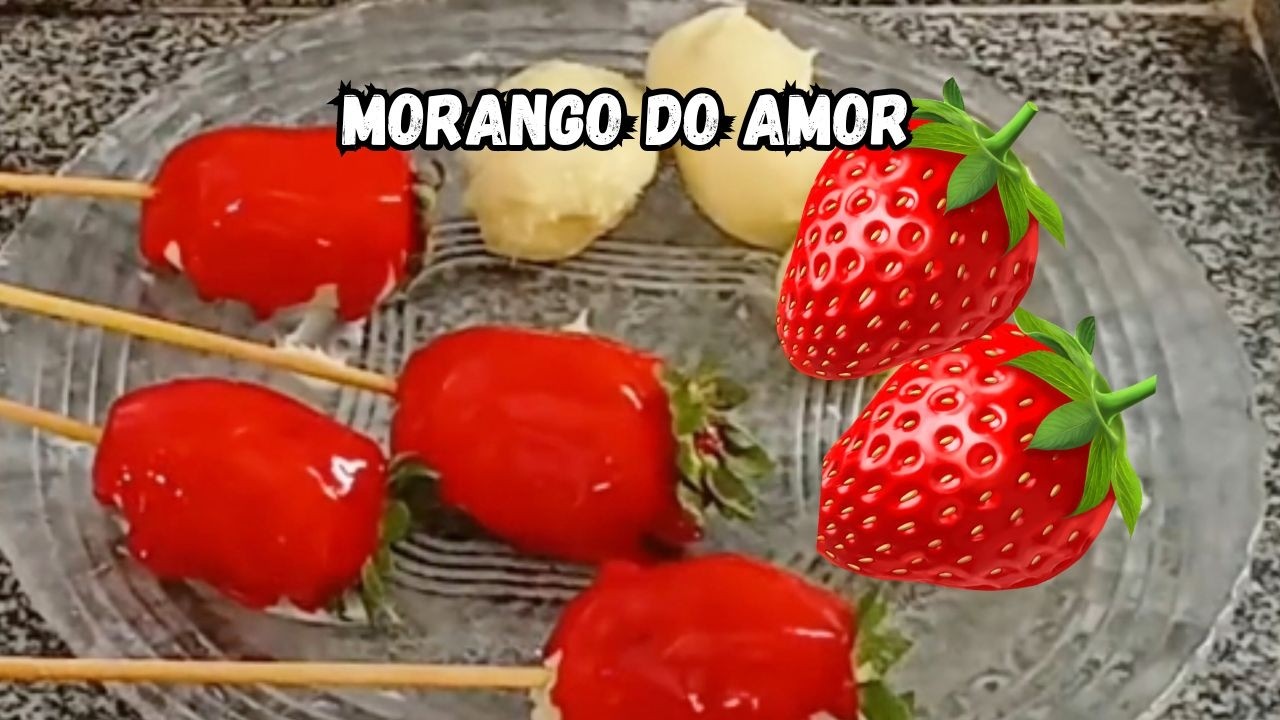 MORANGO DO AMOR FEITO COM CALDA DE GELATINA - RECEITAS FÁCEIS COM AMOR