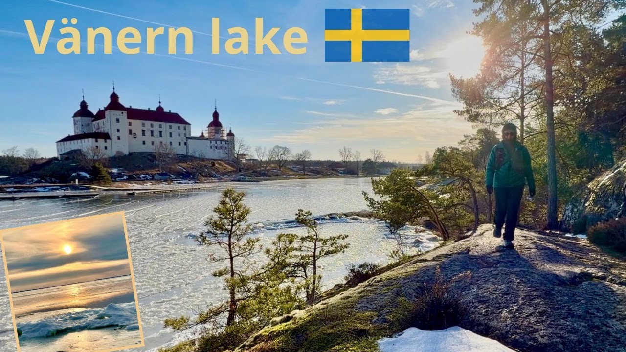Autour du plus grand lac de Suède : sentiers, Château, reserve naturelle et coucher de soleil