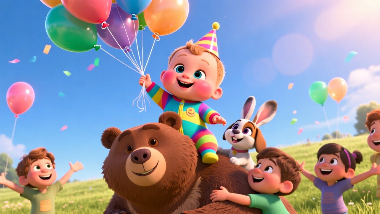 Бум-бум, друзья-шарики 🎈🧸 | Детская песенка | Весело учимся с воздушными шариками и друзьями