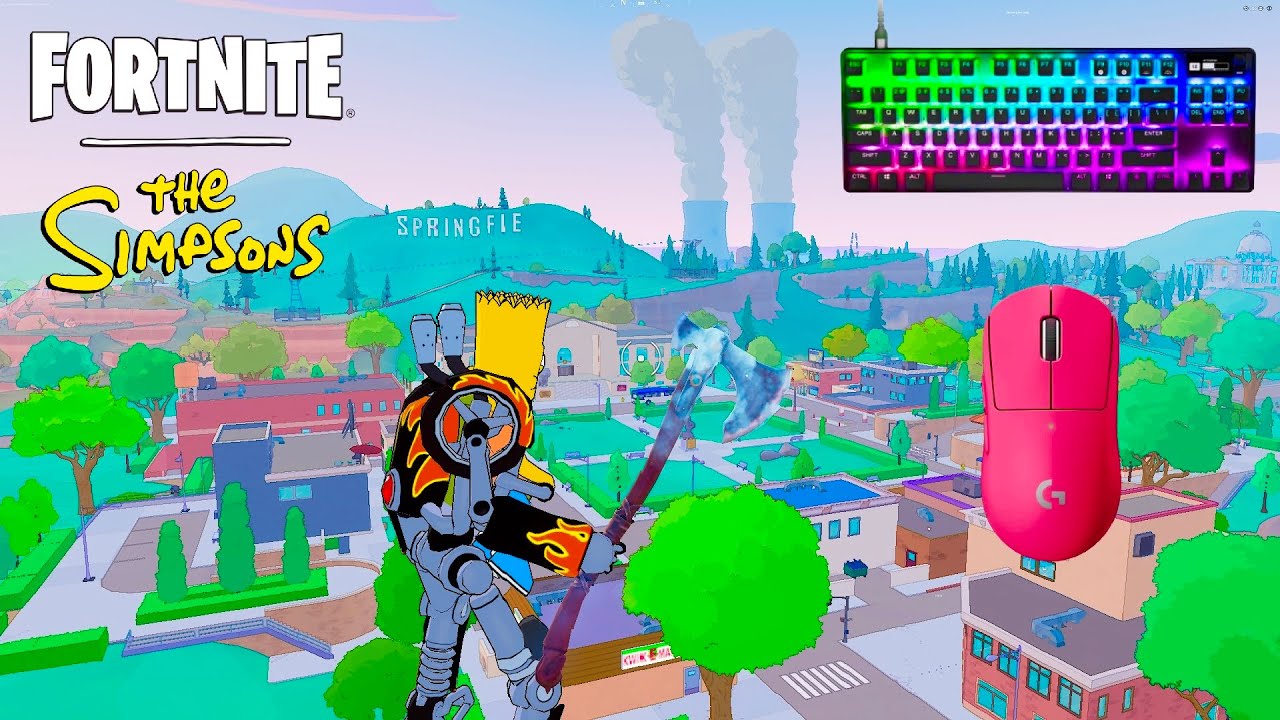 *NEW* SIMPSONS BATTLE ROYALE 🏆SteelSeries Apex Pro TKL ASMR😴Satisfying Keyboard Fortnite 360 FPS 4K