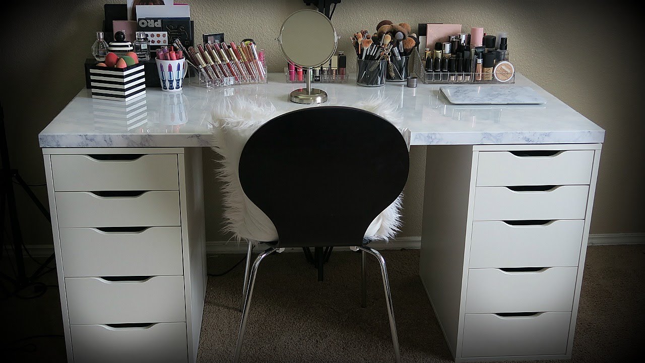 My Makeup Collection + New Marble Vanity!