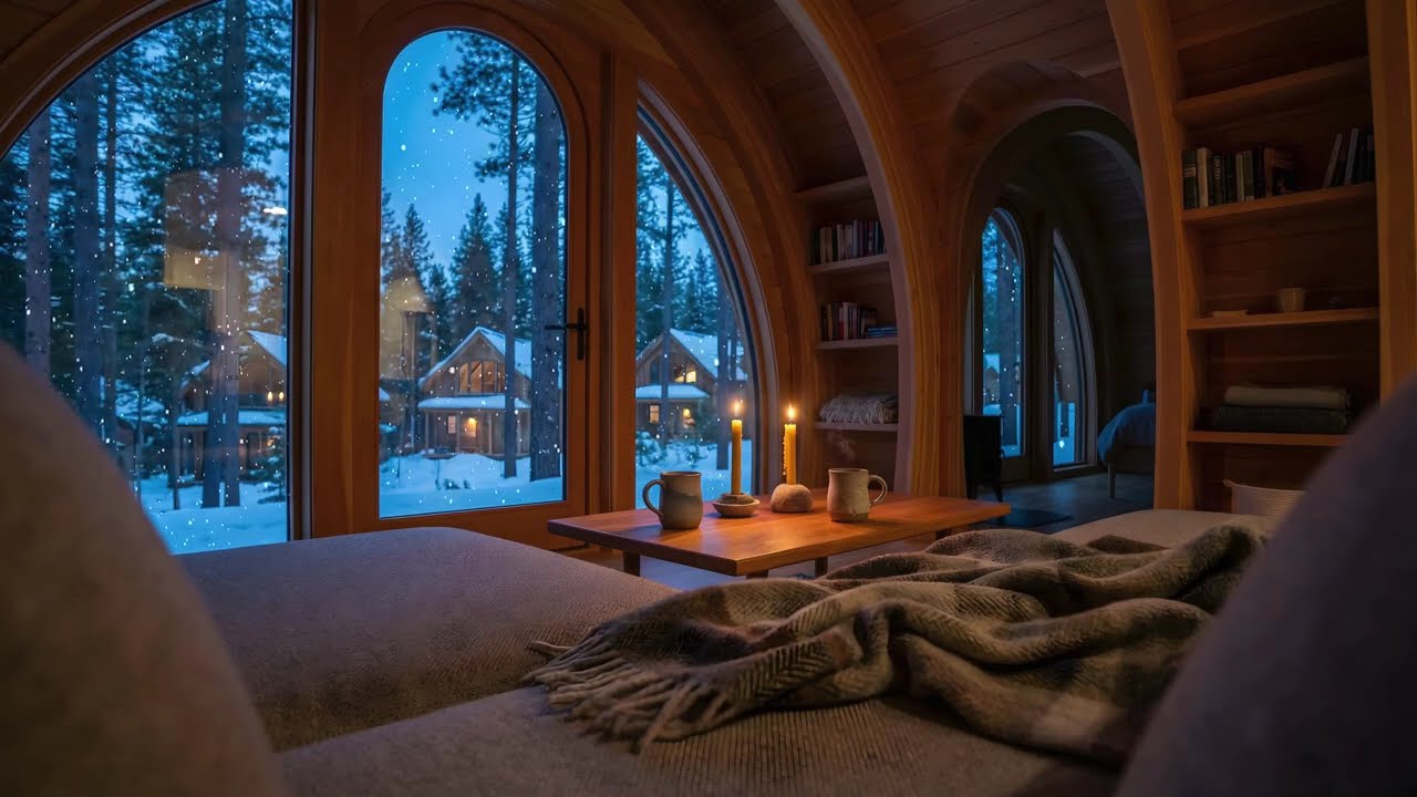 The Candlelit Winter Cabin — A Soft Evening | Calm Music for Relaxation & Reading