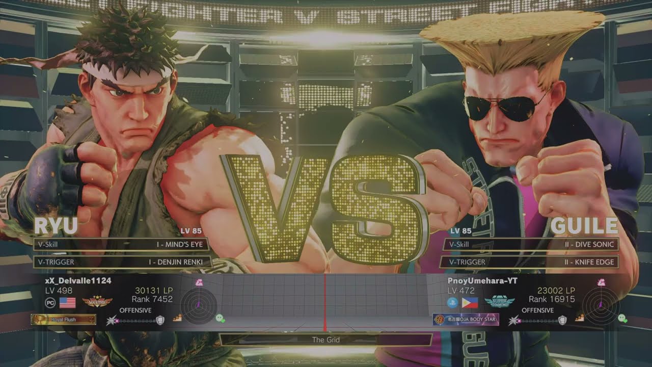Ryu (xX_Delvalle1124) VS Guile | Street Fighter V: Champion Edition