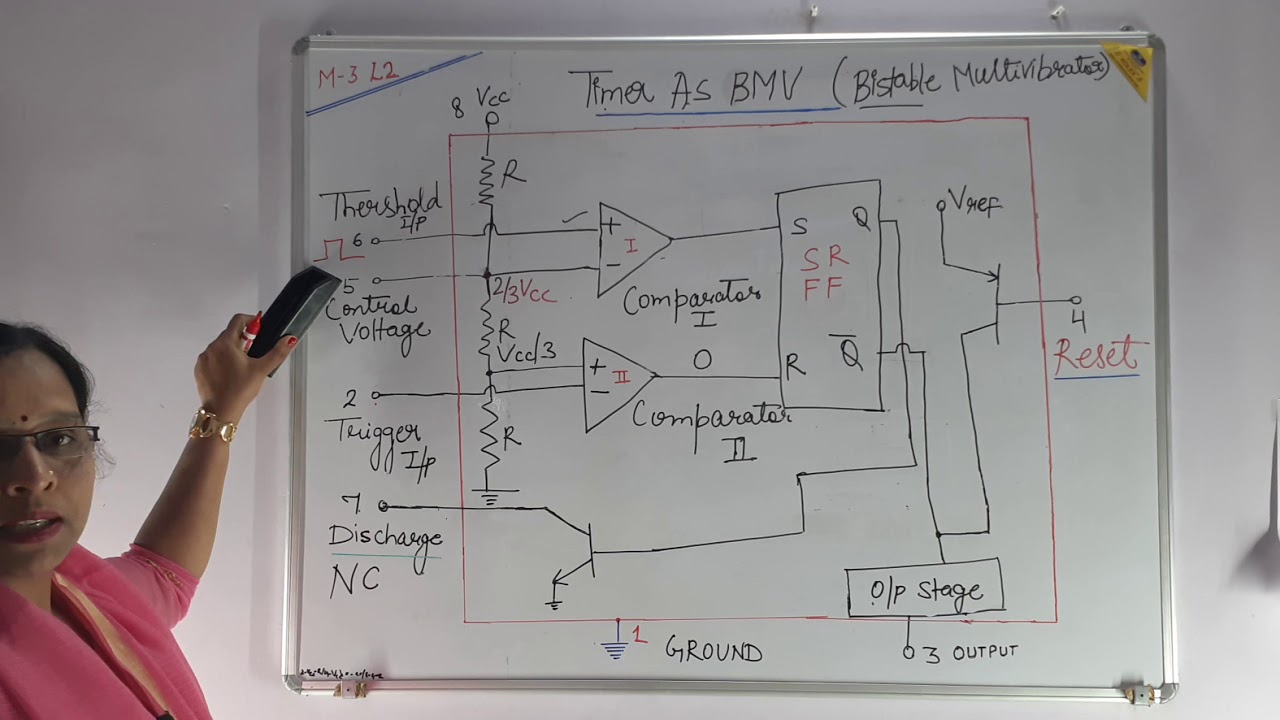 555 Timer IC As BMV (Bistable Multivibrator)   ( M3L2)
