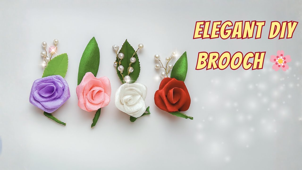 DIY Satin Ribbon Flower Brooch 🌸 Perfect for Boutonniere, Saree Pins & Gifts