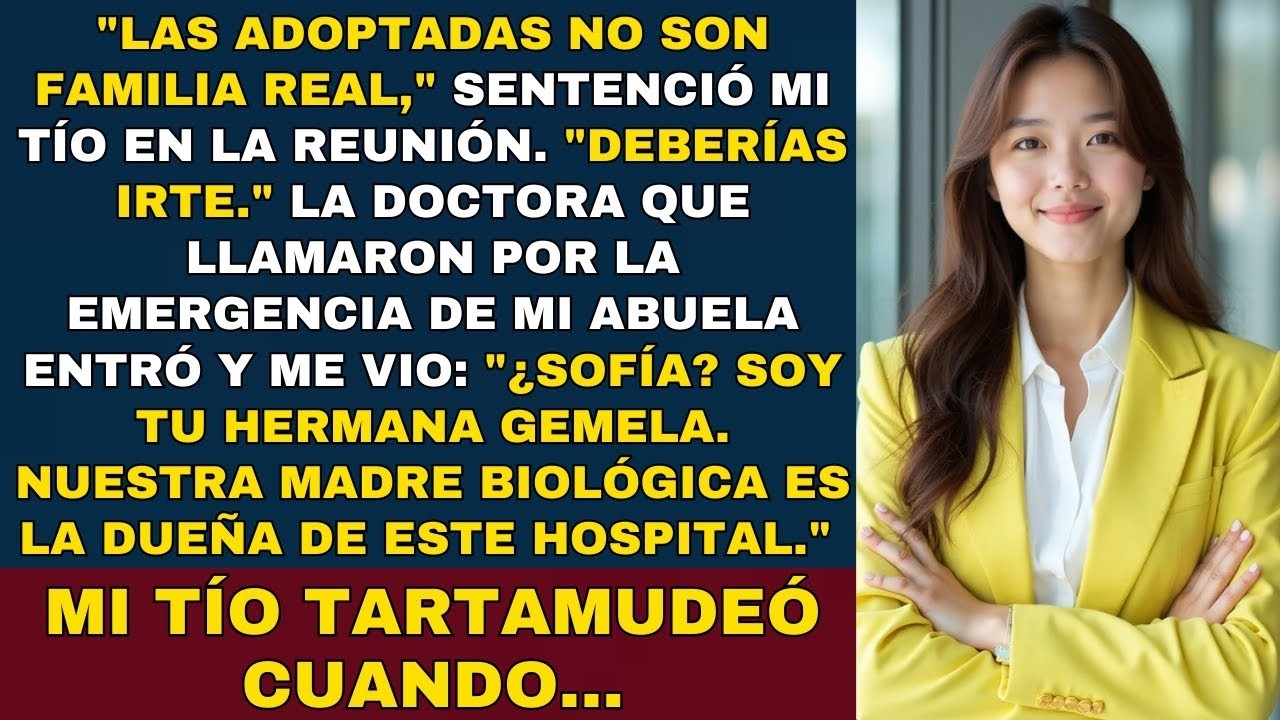 Me Sacaron de la Reunión Familiar—Pero la Doctora Que Llamaron Era Mi Hermana Gemela