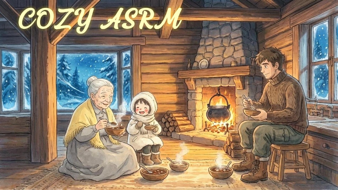 Cozy Surviving a Winter Blizzard ❄️ Cooking Hearty Venison Stew | Ghibli style video