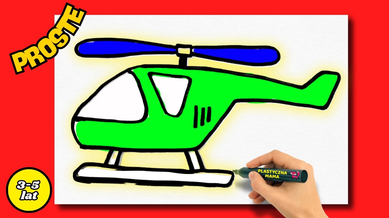 #6 Jak narysować helikopter? Łatwy rysunek dla dzieci krok po kroku. How to Draw a Helicopter 