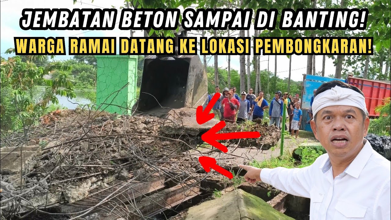 ADA PERLAWANAN❗JEMBATAN BETON DI BANTING EXCAVATOR MANG YANA❗WARGA YANG NONTON LANGSUNG HEBOH❗