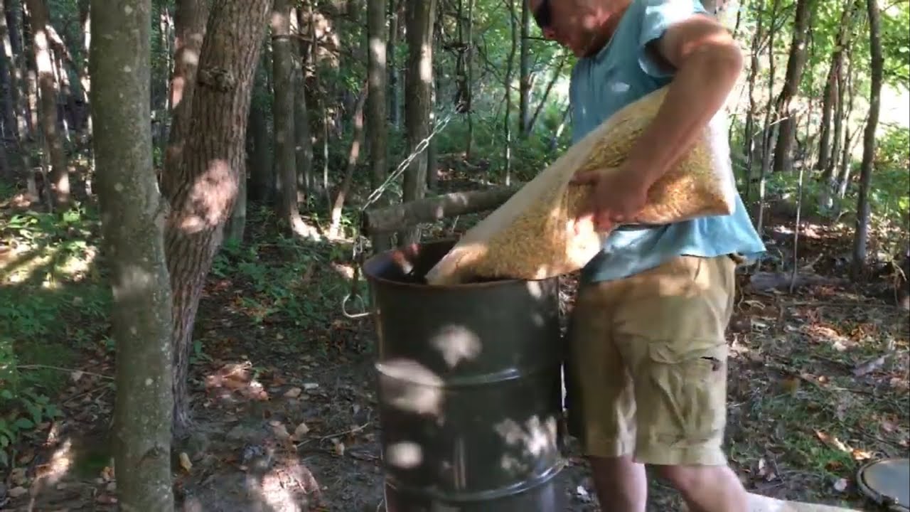 038 Setting up a deer feeder