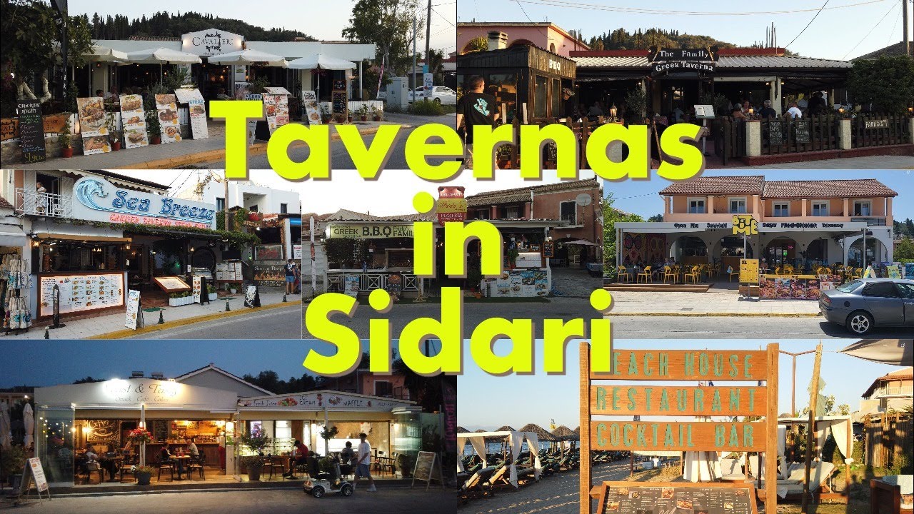 Tavernas and Cafes in Sidari Corfu.