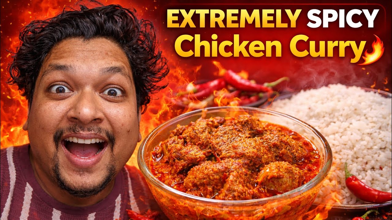 EXTREME SPICY Chicken Curry With Rice 🔥| MUKBANG 