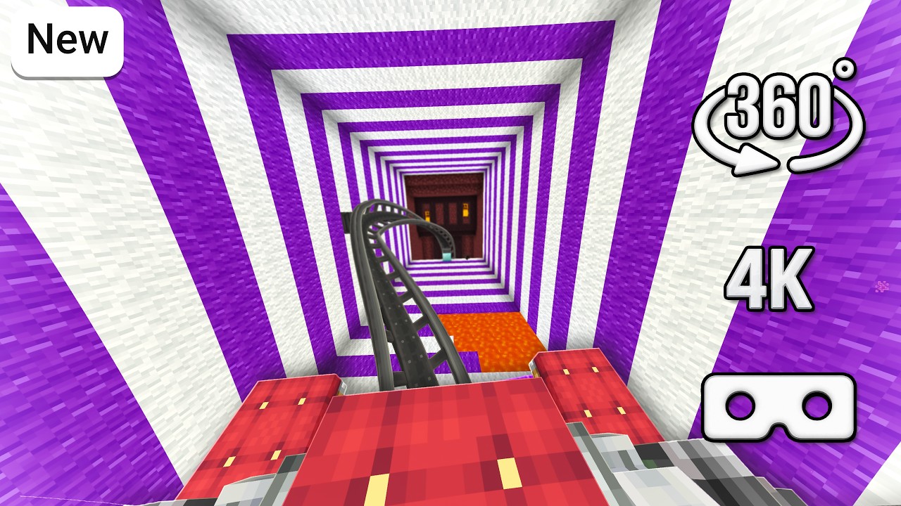 15 YouTubers Built This Minecraft Roller Coaster&hellip; [360&deg; VR]