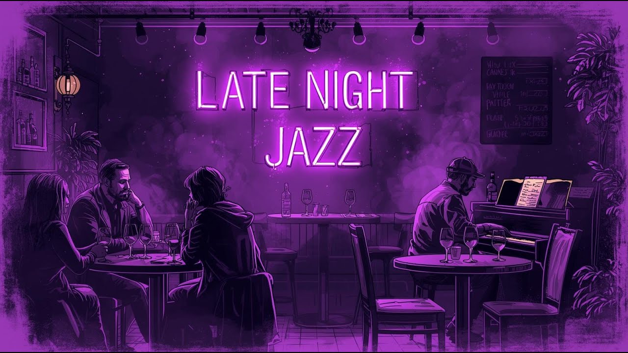 🌙 Late Night Jazz Flow with Purple | Smooth Piano & Vinyl Chill