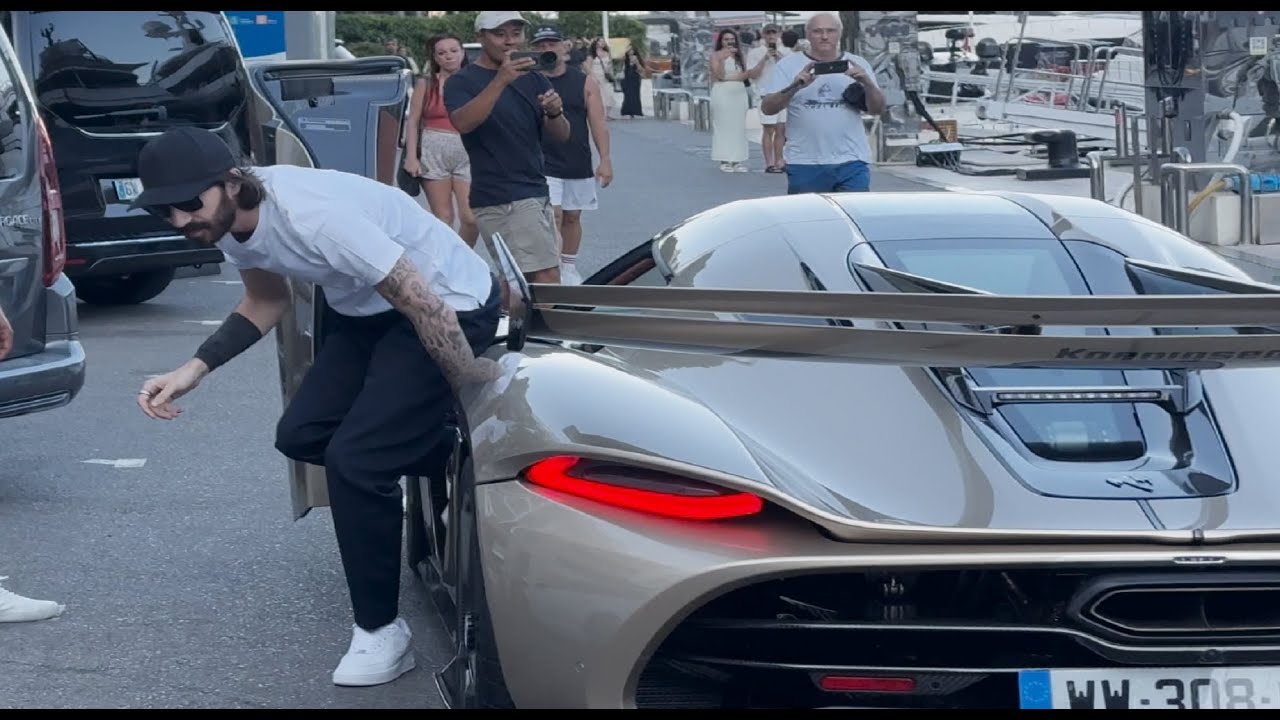  ITALIAN BILLIONAIRE LEONARDO MARIA DEL VECCHIO WITH NEW KOENIGSEGG JESKO #monaco #fyp #foryou