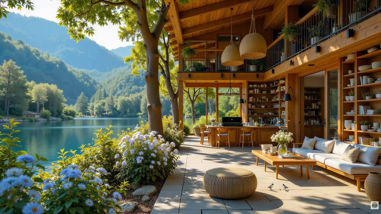Positive Lakeside Piano In March Ambience 🌿🎹 Elegant Morning Piano In Fresh Lakeside For Relaxation