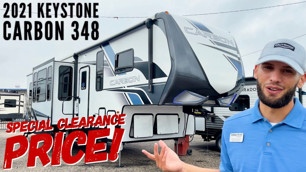 Dual Axel, 13ft Garage Clearance Price Toy Hauler | 2021 Keystone Carbon 348