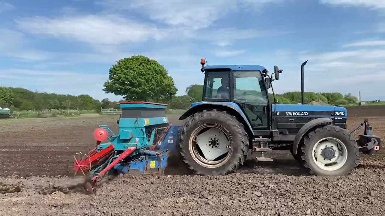 Cumbrian Farming 2024. Classic Ford/NH 8240 & 7840 ploughing & drilling.