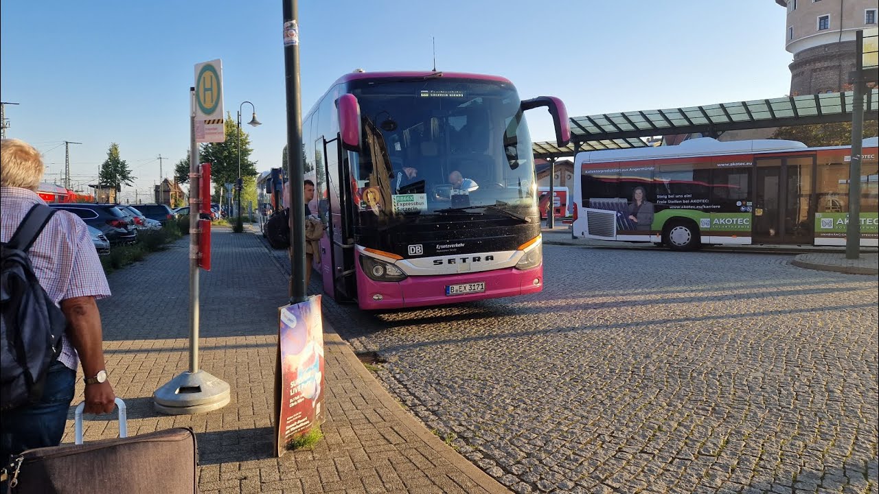 DB Regio Bus Ost | Mitfahrt im kompl. RB66X SEV von Angermünde bis Szczecin Głowny im Setra S 516 HD