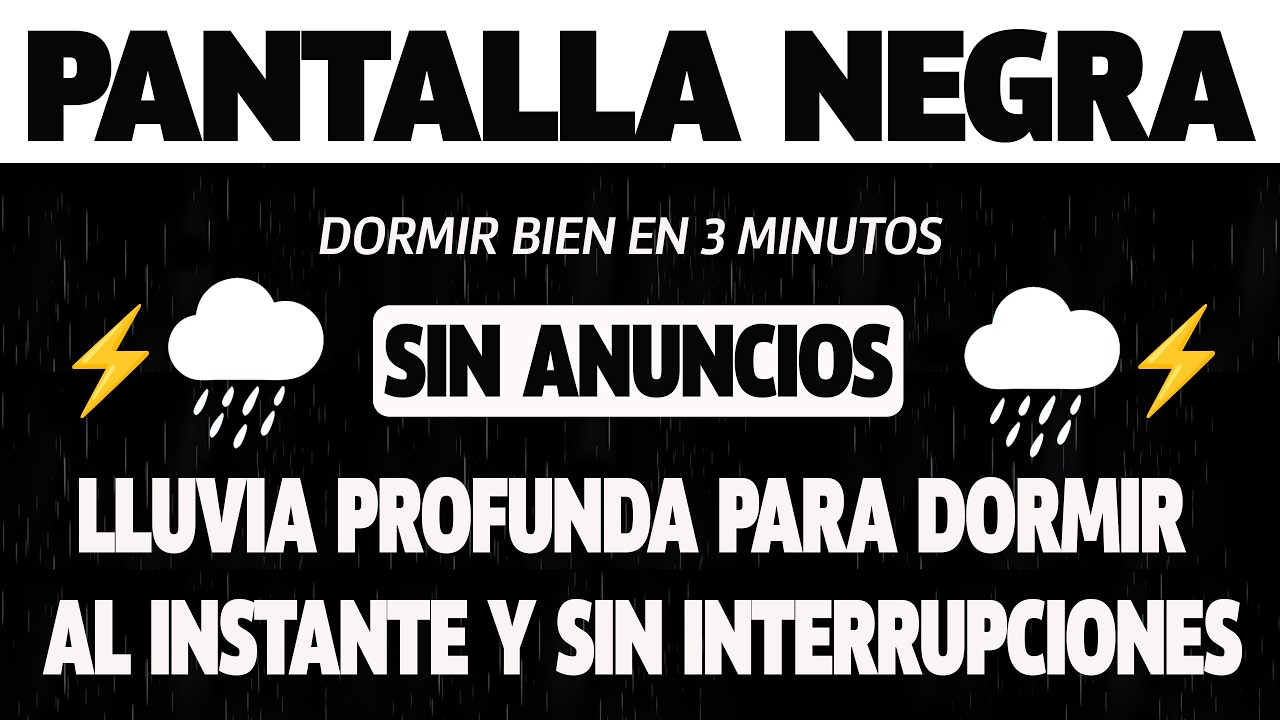 Pantalla Negra | Lluvia Suave para Dormir Rápido, Combatir el Insomnio y Lograr Sueño Profundo