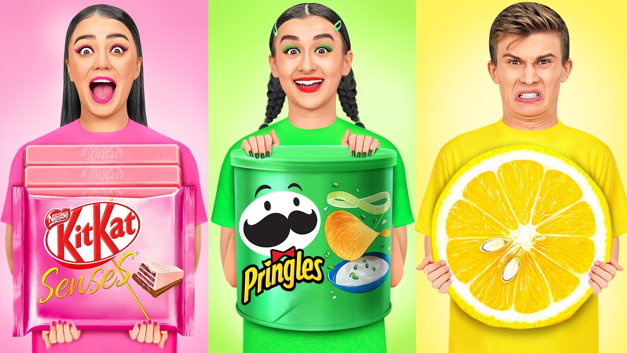 Mangiare Solo UN CIBO COLORATO per 24 Ore   Challenge | Olala