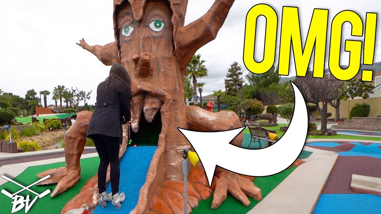 CRAZY MINI GOLF HOLE IN ONE CHANCE AND VOLCANO CITY!