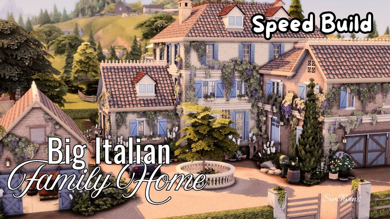 Big Italian Family Home | The Sims 4 Speed Build | No CC |