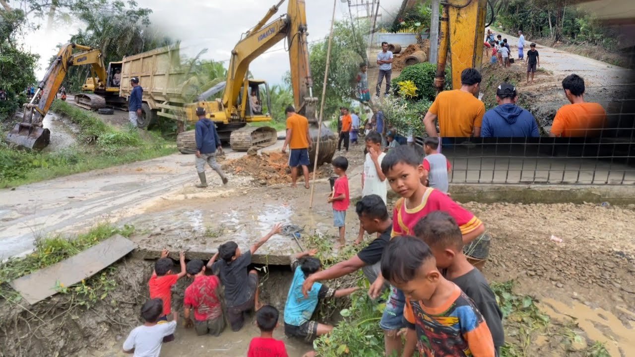 MEMBONGKAR MENGURAS/MENCUCI PARIT BANYAK DI SERBU WARGA & ANAK-ANAK 