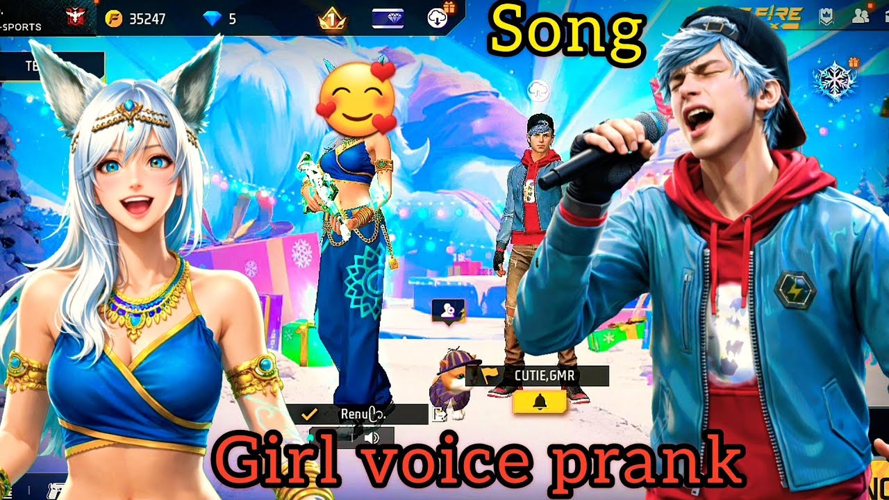 😄 Free fire ||cute Girl Voice prank || song 🎶 #girlvoiceprank 