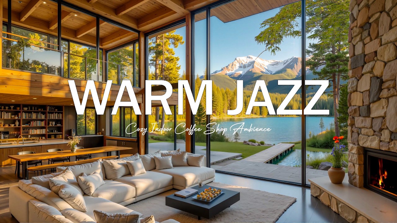 Warm Jazz In Quiet Indoor Coffee Shop Ambience | Soft Jazz Music In Forest Dawn For Working & Calm