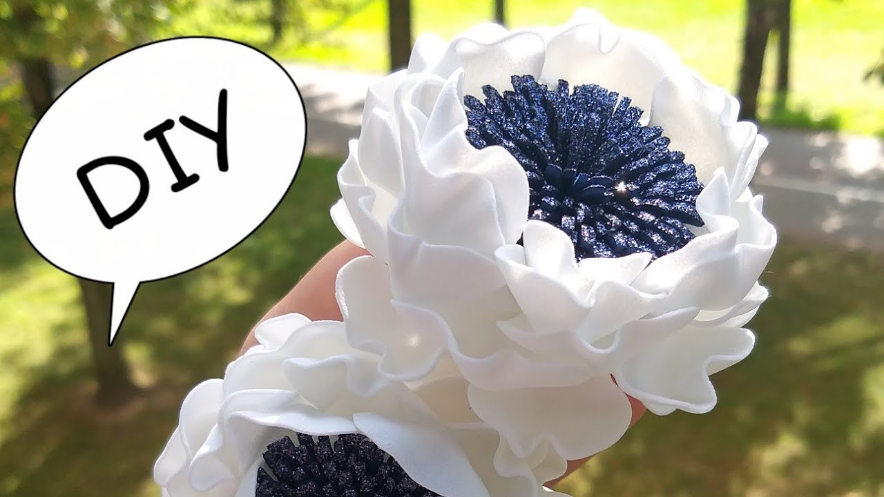 НОВИНКА 😍 Белые школьные резинки из фоамирана 🌼 Цветы из фоамирана своими руками 🌼🌼🌼