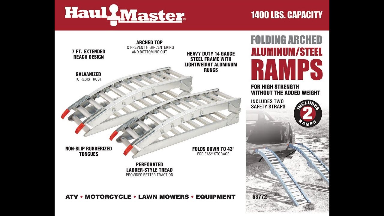 Harbor Freight Haul-Master 1400 Lbs folding ramps - Assembly and light review
