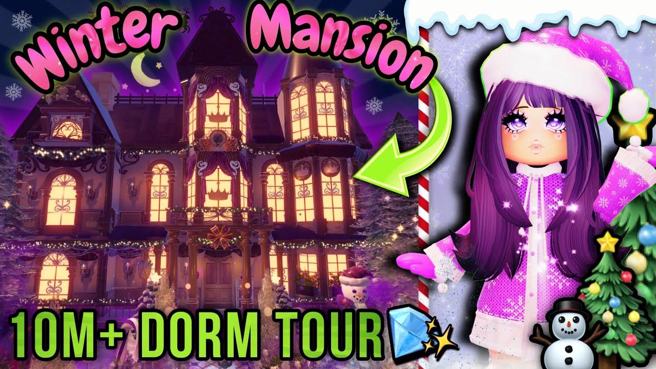 I SPENT 10 MILLION DIAMONDS to Build this WINTER MANSION! 🎄❄️ | Royale High Dorm Tour (Roblox)