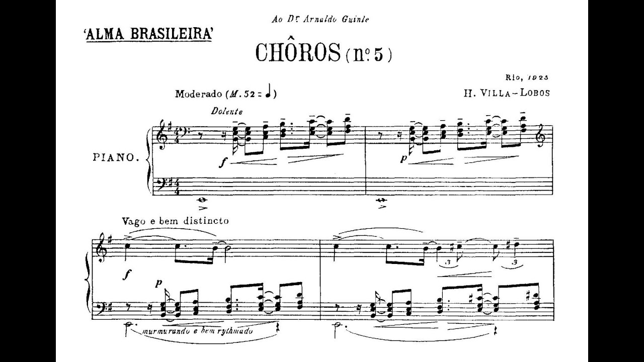 Villa-Lobos - Choros No.5 'Alma brasileira' (Nelson Freire, piano)