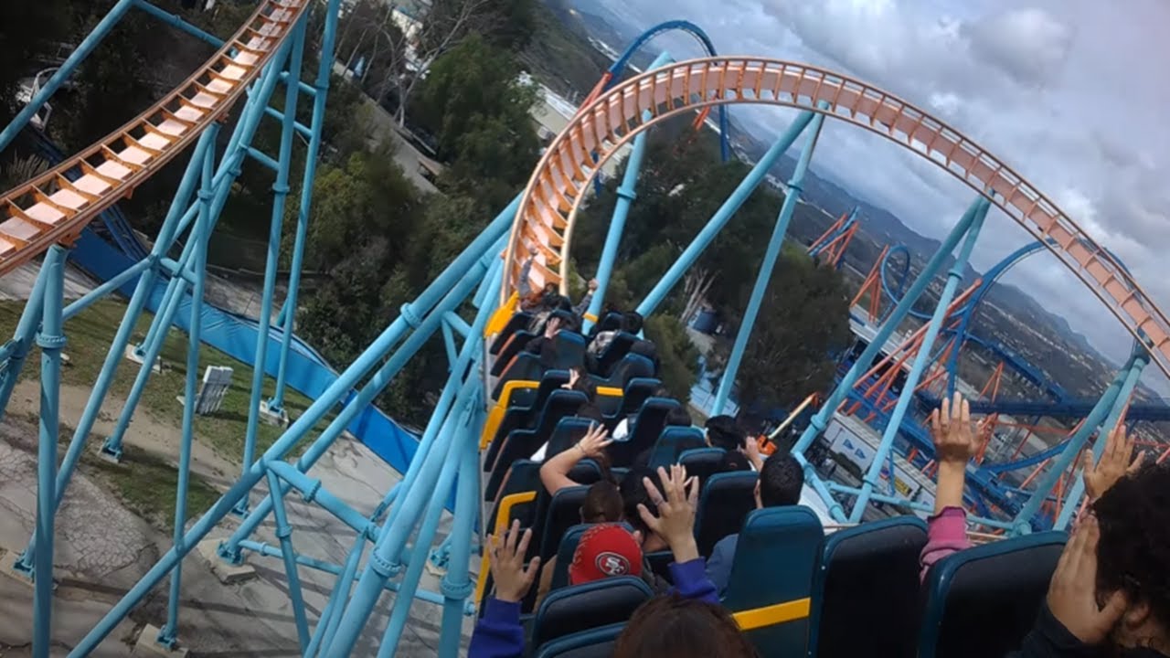 Goliath - Six Flags Magic Mountain - Back Row (4K HD POV) - February 2024