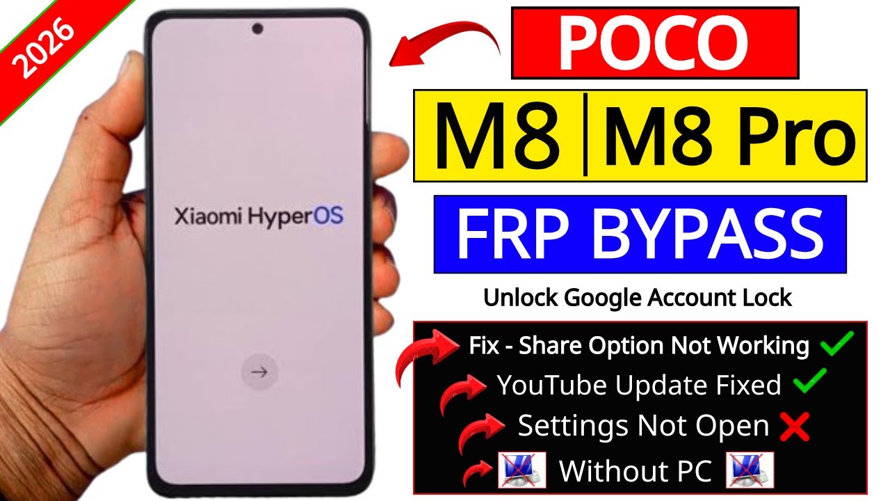Poco M8 | M8 Pro HyperOS 2.0 Android 15 Frp Bypass/Unlock Google Account Lock | Without PC