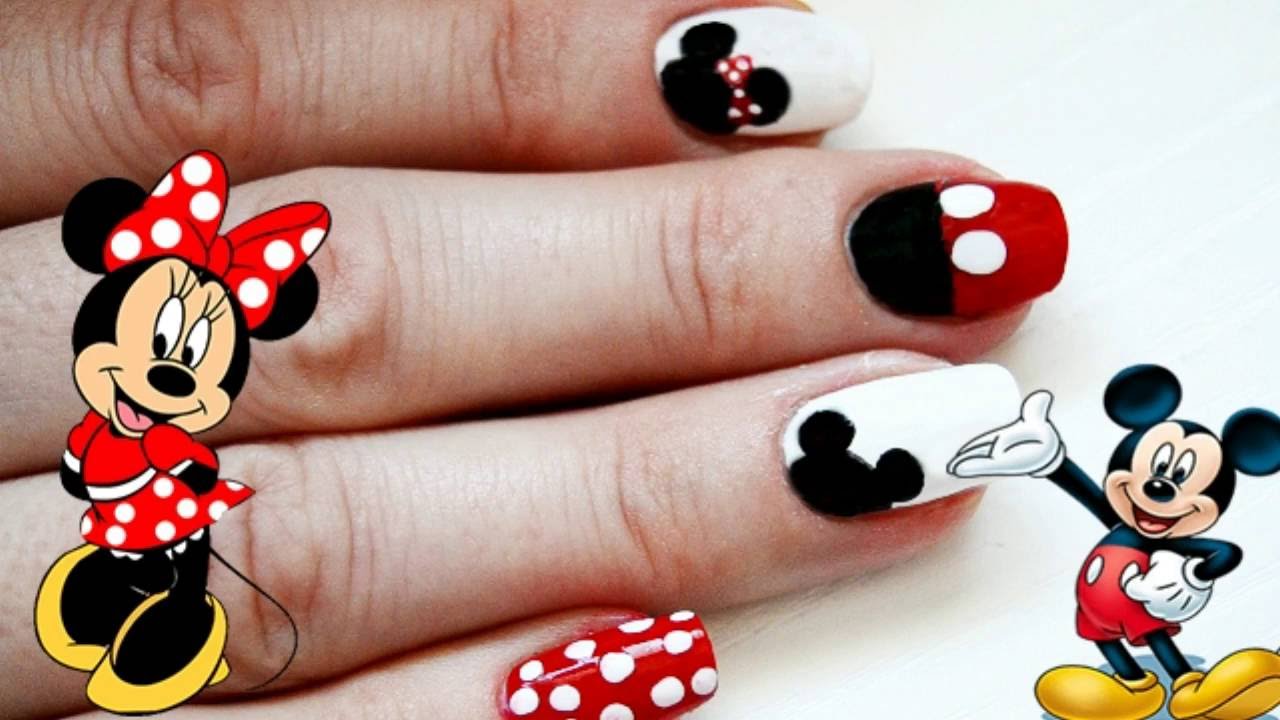 Mickey Ve Minnie Fare Tırnak Tasarımı / Mickey And Minnie Nail Art Tutorial