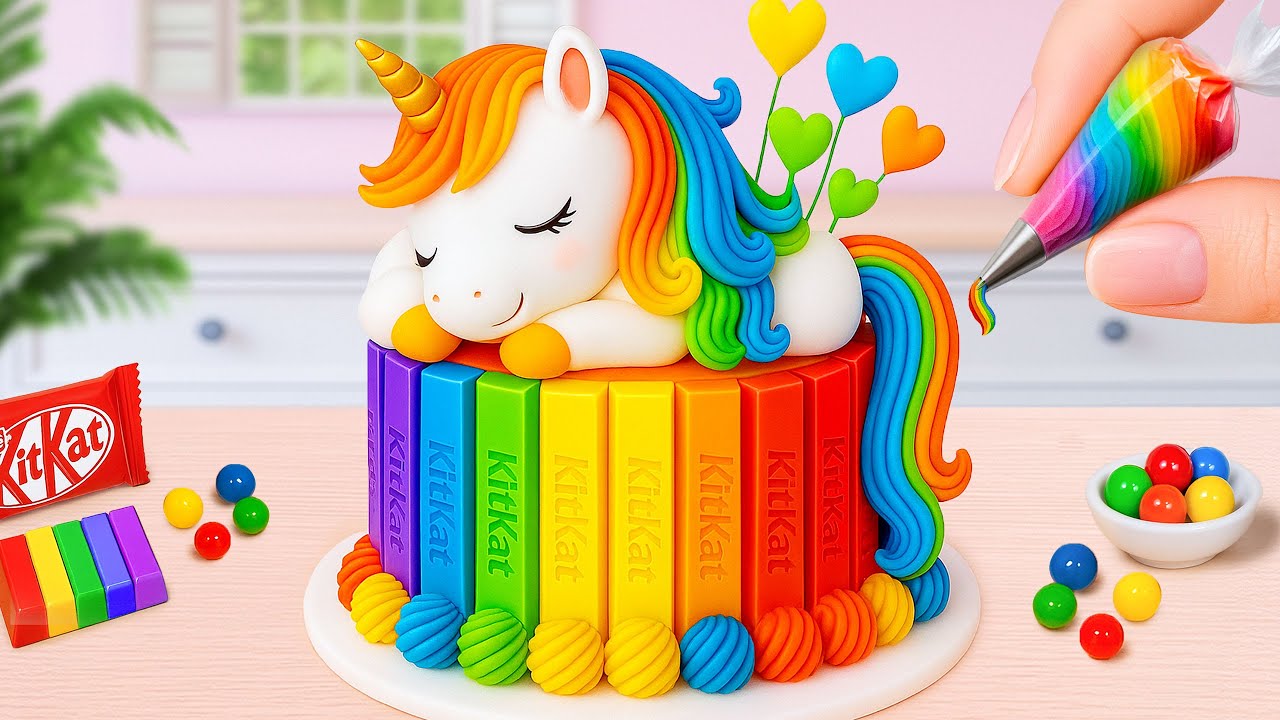 🦄Украшение для торта в виде миниатюрного радужного единорога 🌈 Торт-единорог ✨ Крошечная Тэмми №4