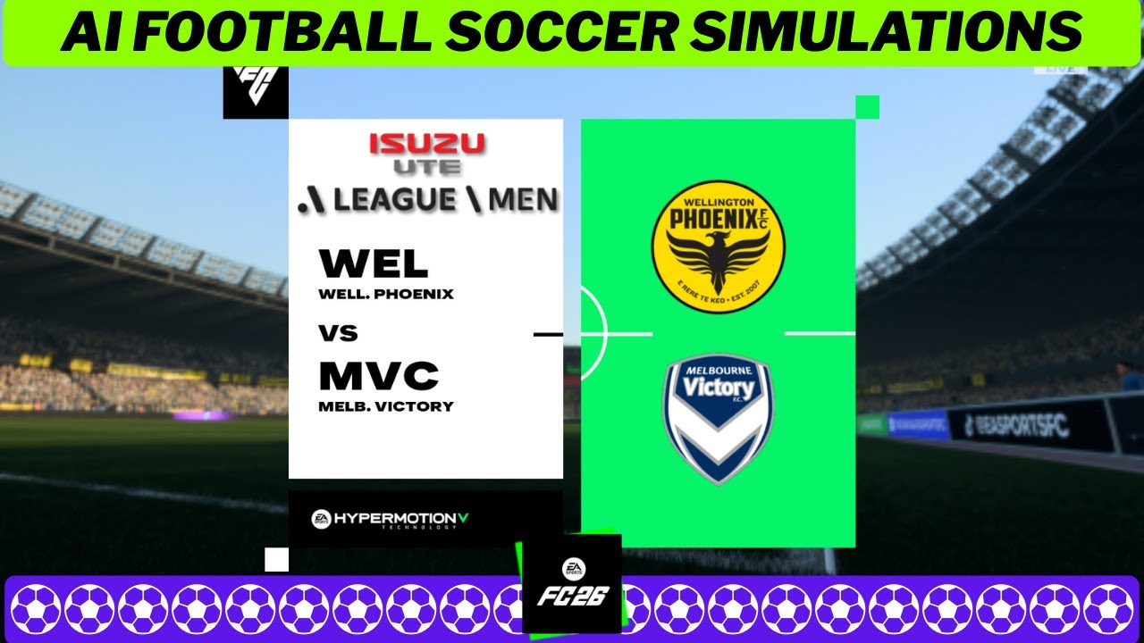 WELLINGTON PHOENIX vs MELBOURNE VICTORY ⚽ A-League Men 2025/26 Matchday 16 🟩 FC 26 Simulation