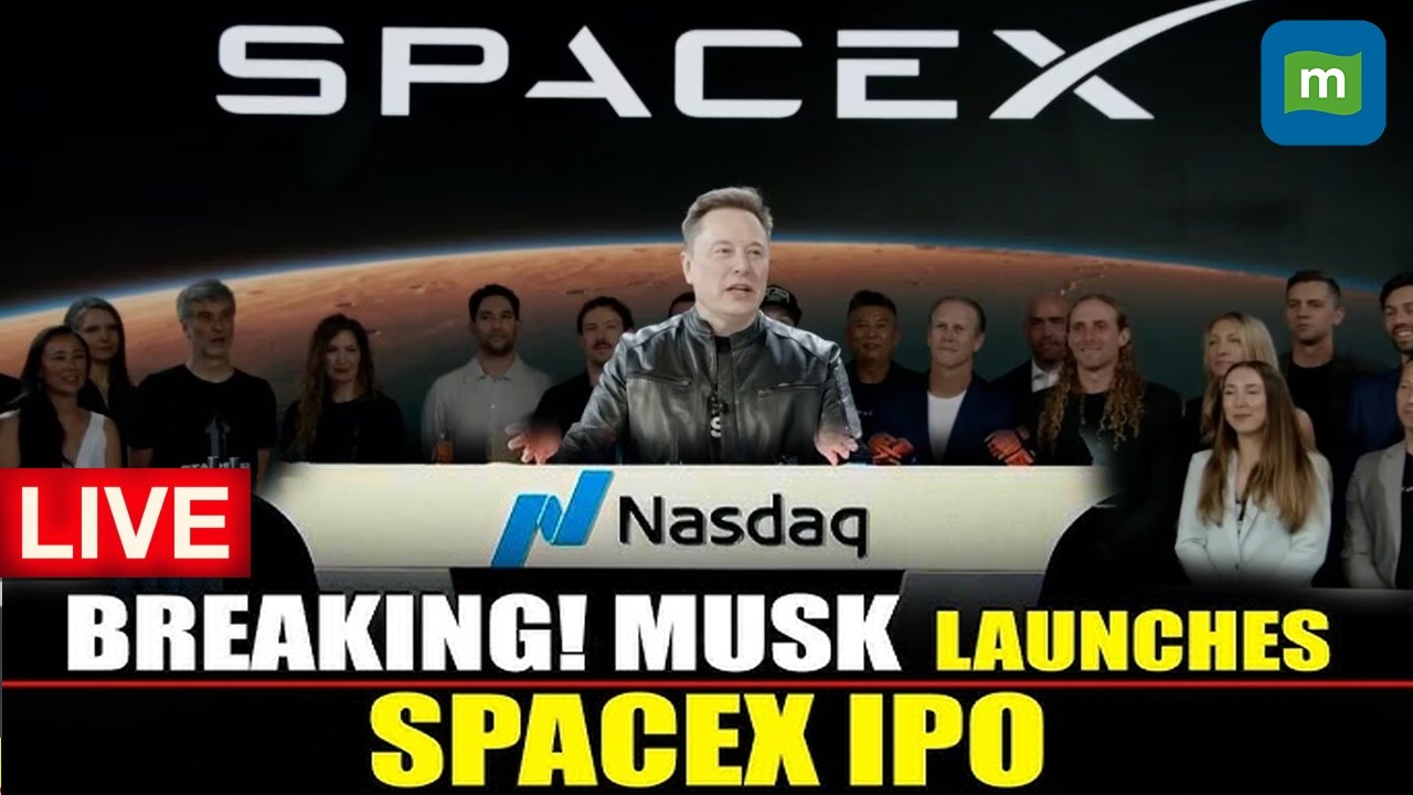 🔴SpaceX IPO LIVE | Elon Musk's SpaceX rings Nasdaq opening bell as company goes public | N18G