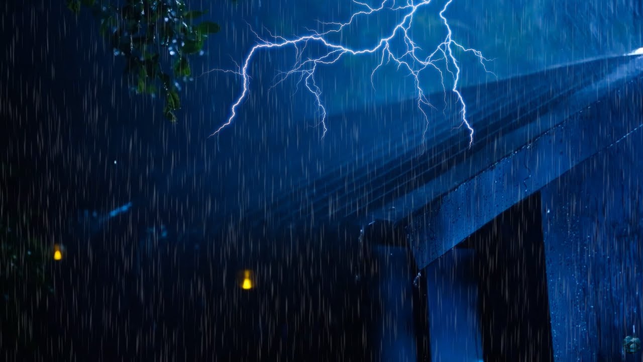 Heavy Rain and Thunder Under a Tin Roof ⛈️ ASMR Rain for Deep Sleep & Stress Relief