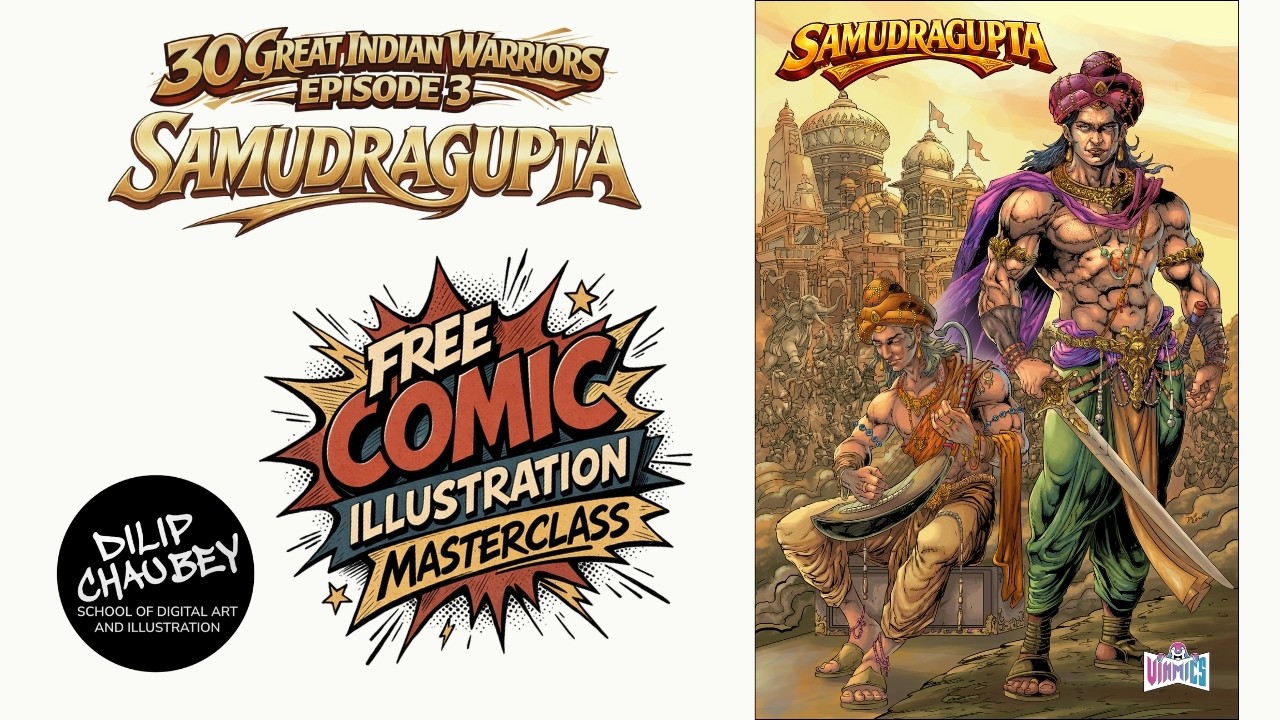 Samudragupta | 30 Great Indian Warriors Episode 3 | Comic Masterclass | Dilip Chaubey School of Art