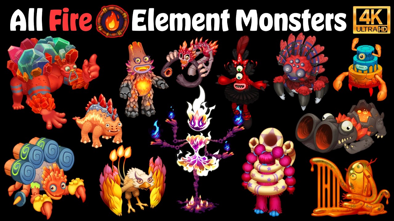 All Monsters that are Affiliated with the Fire Element | My Singing Monsters
